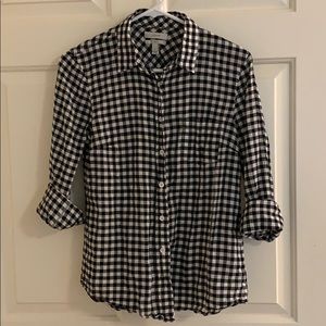 J Crew Gingham Button Down Shirt